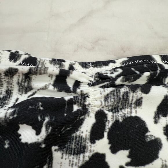 Bar III Side Tab Hipster Bikini Bottom Size S White Black Spot Leopard New - Picture 5 of 5